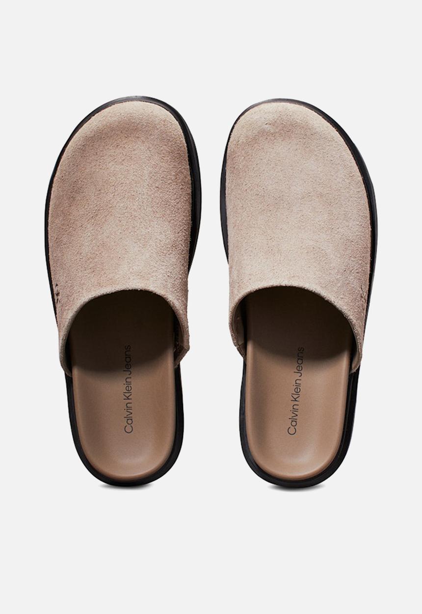 Calvin Klein - Home leather clog - fossil/black