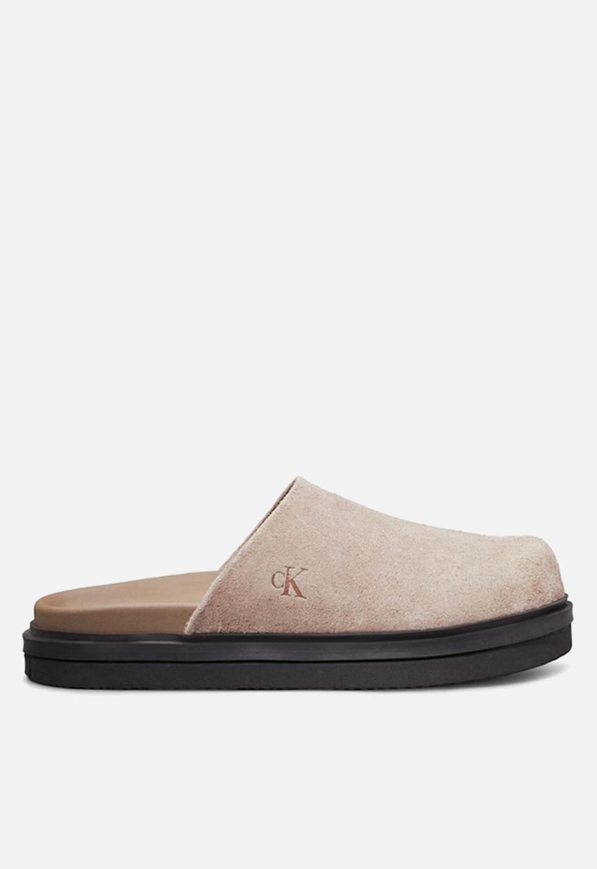Calvin Klein - Home leather clog - fossil/black