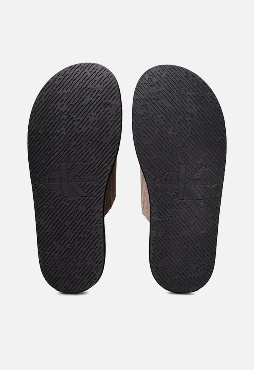 Calvin Klein - Home leather clog - fossil/black
