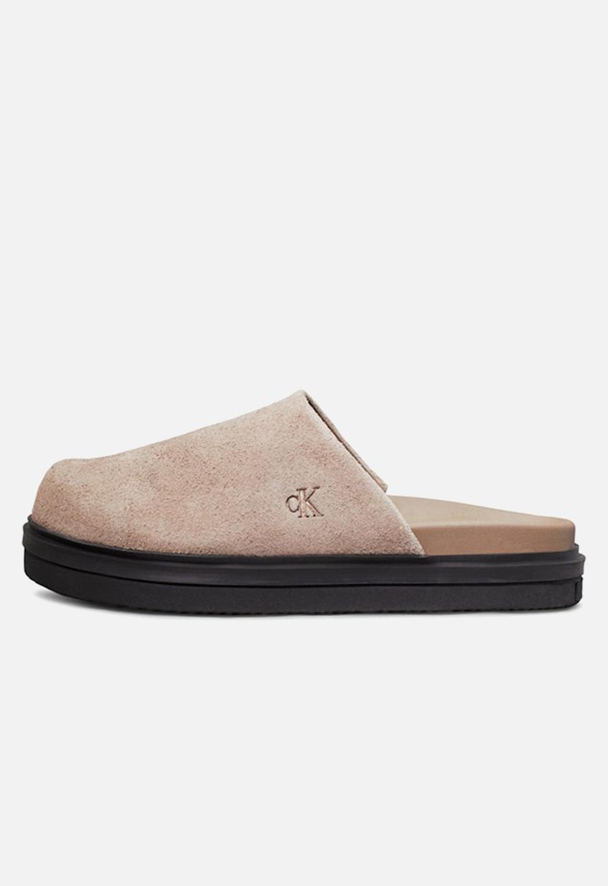 Calvin Klein - Home leather clog - fossil/black