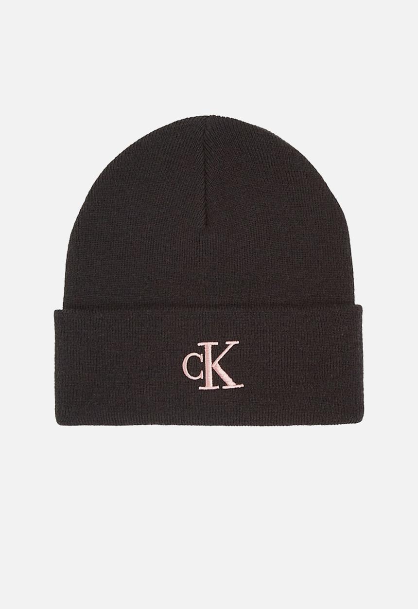 Calvin Klein - Monogram embro beanie - black/dusty rose