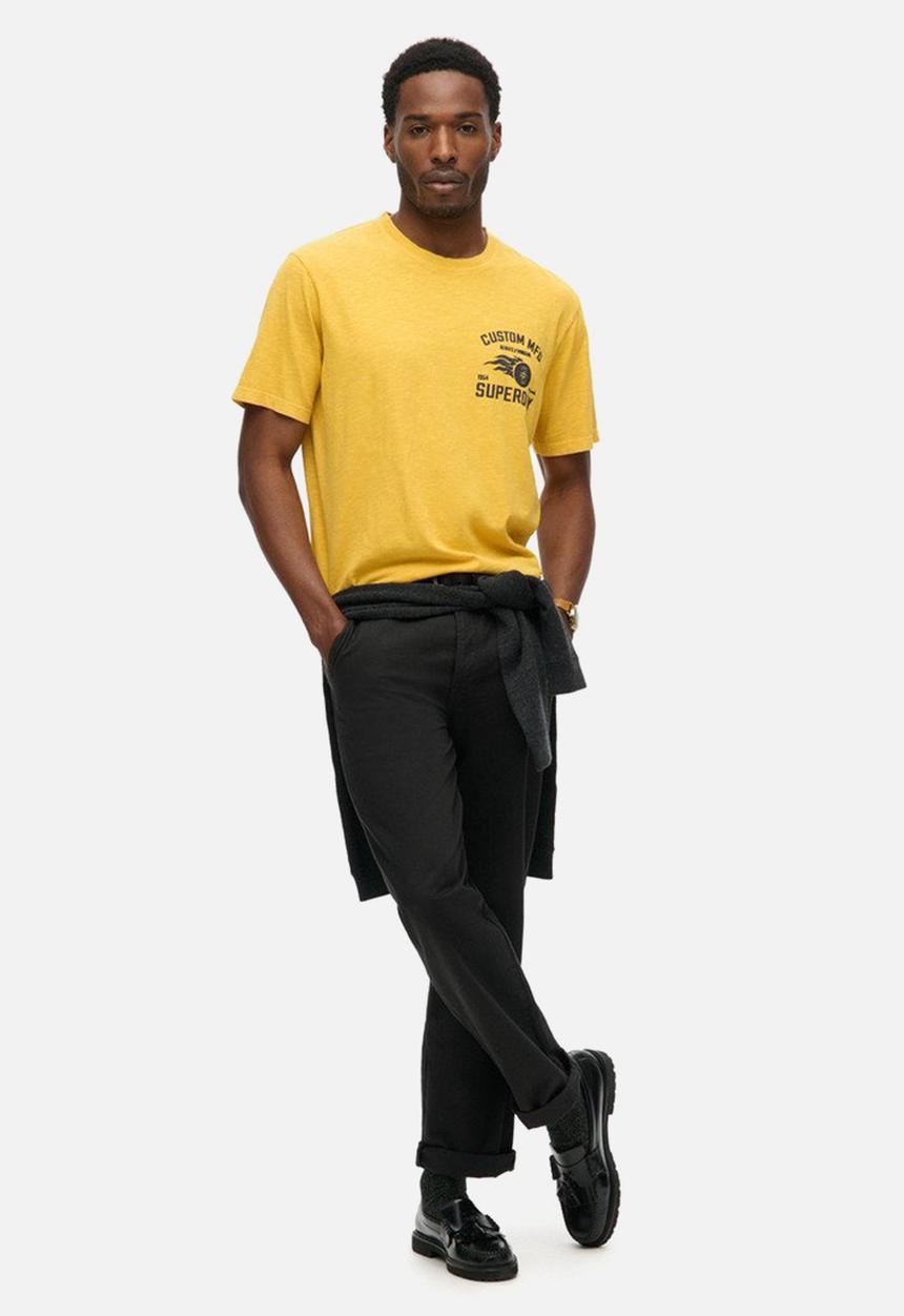 Superdry. - Lo-fi biker graphic loose tee - pigment yellow