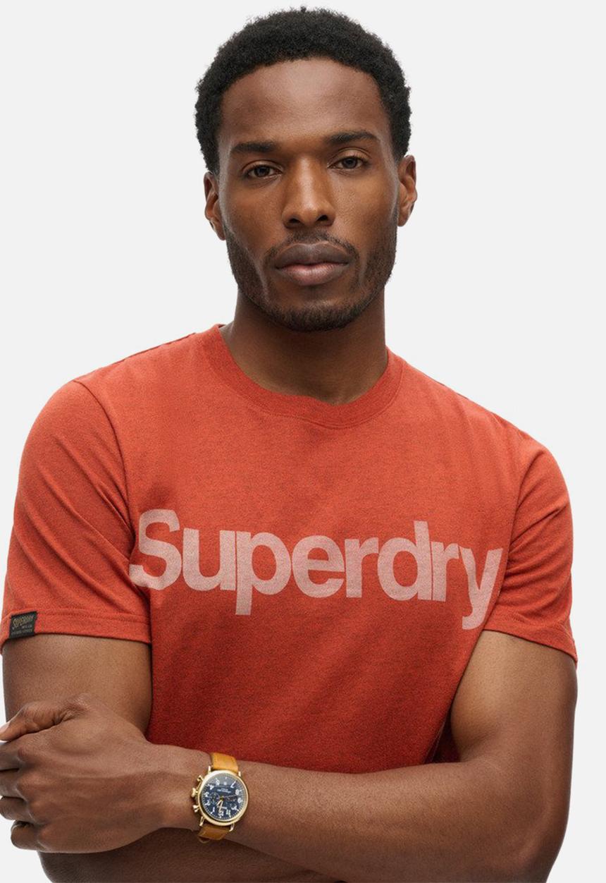 Superdry. - Classic core logo t shirt - arizona orange grit