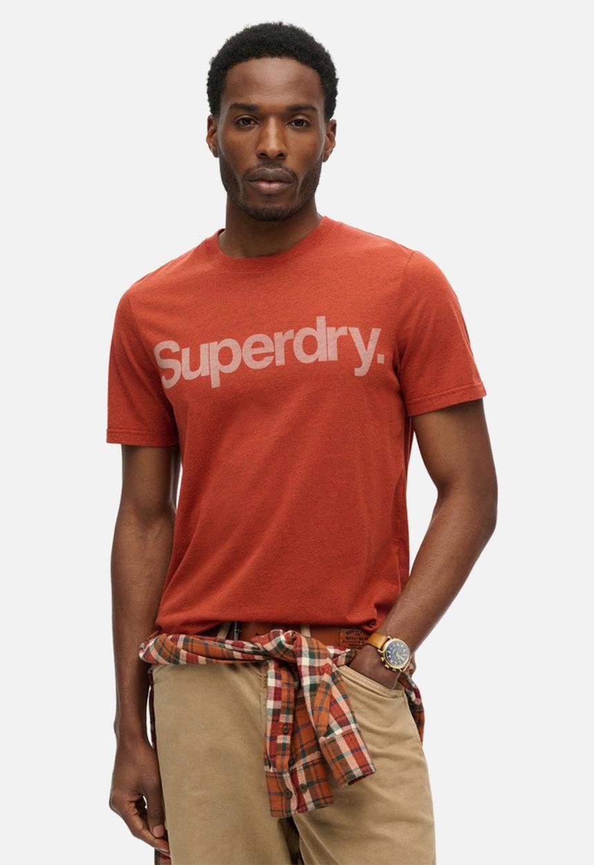 Superdry. - Classic core logo t shirt - arizona orange grit