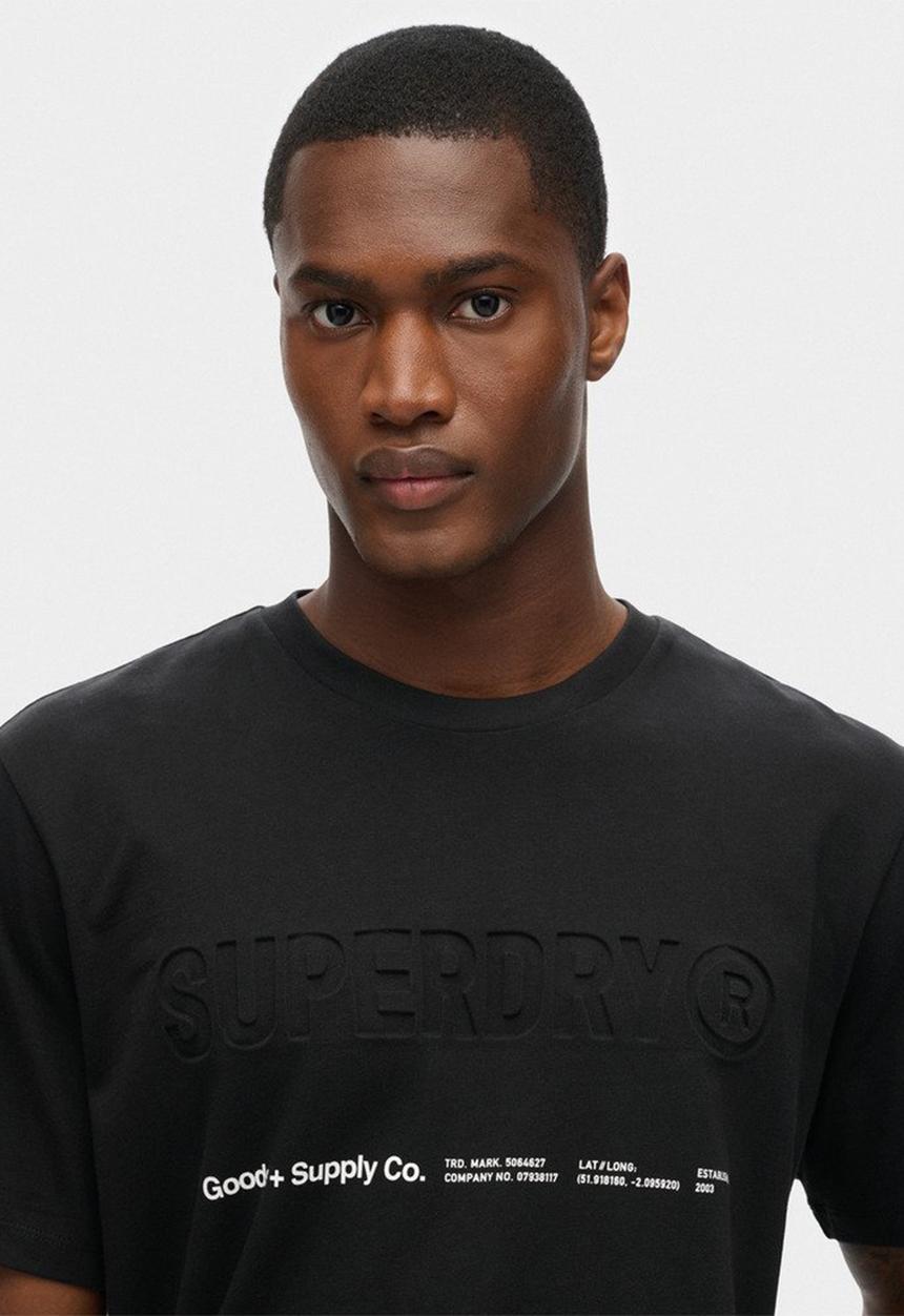 Superdry. - Utility sport logo loose tee - black