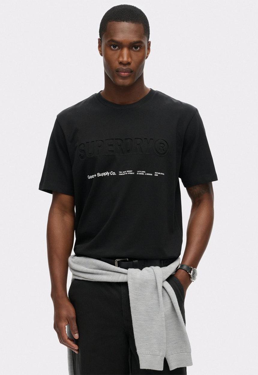 Superdry. - Utility sport logo loose tee - black