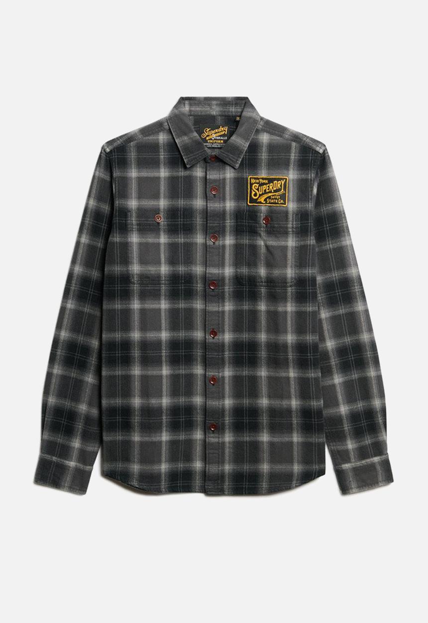 Superdry. - Embroidered Check Overshirt - Roderick Check Black