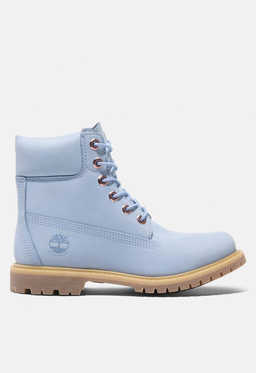 Premium 6 Inch Lace Up Waterproof Boot - Light Blue Nubuck