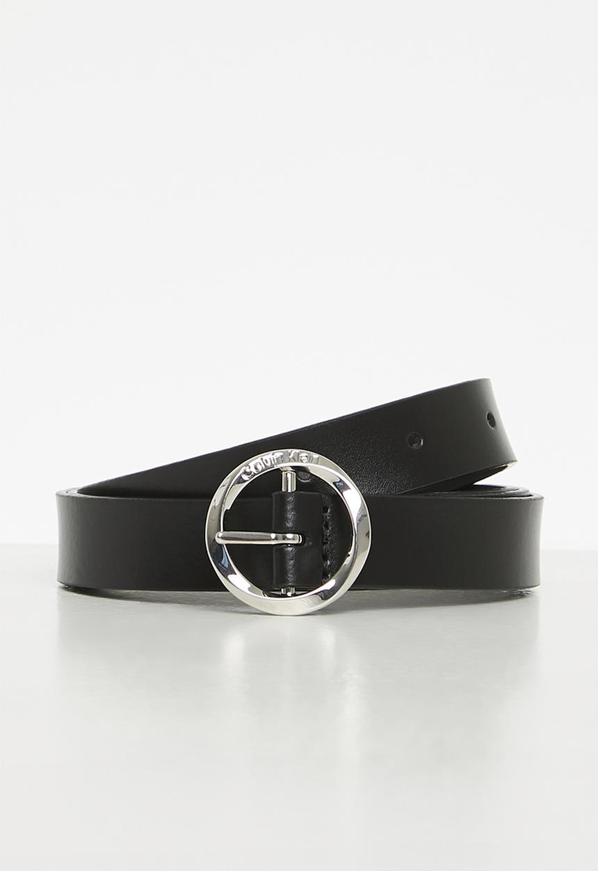 Calvin Klein - Faceted round buckle belt - black