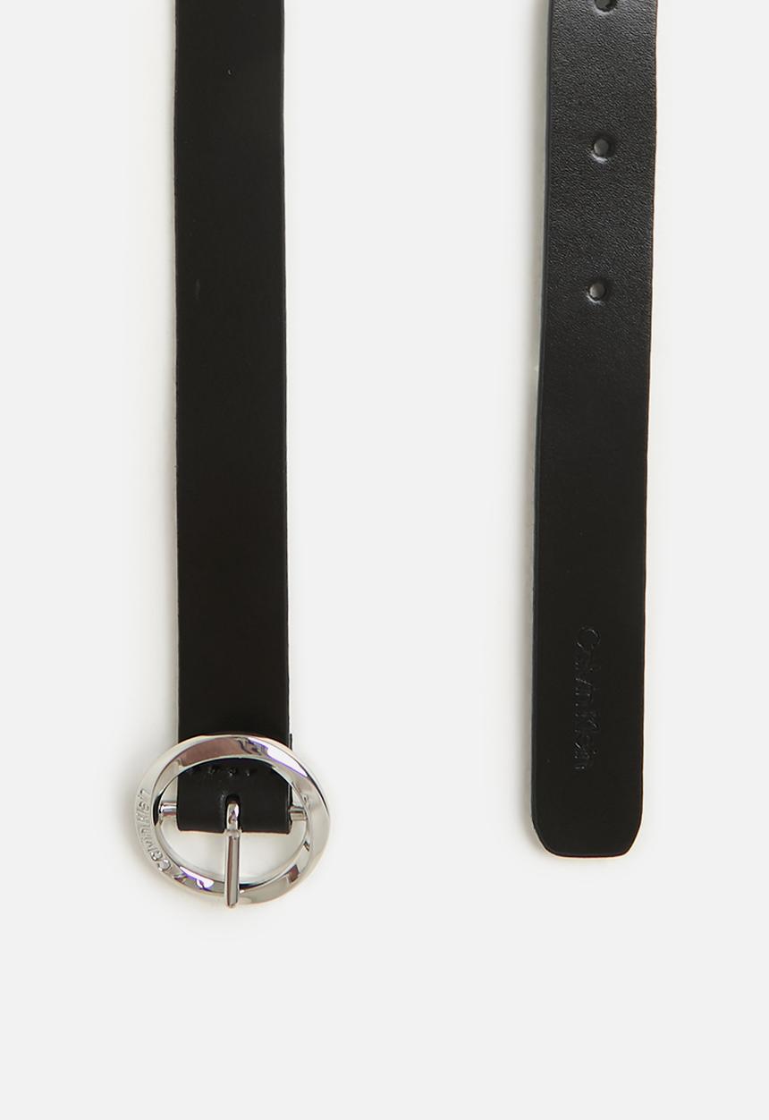 Calvin Klein - Faceted round buckle belt - black