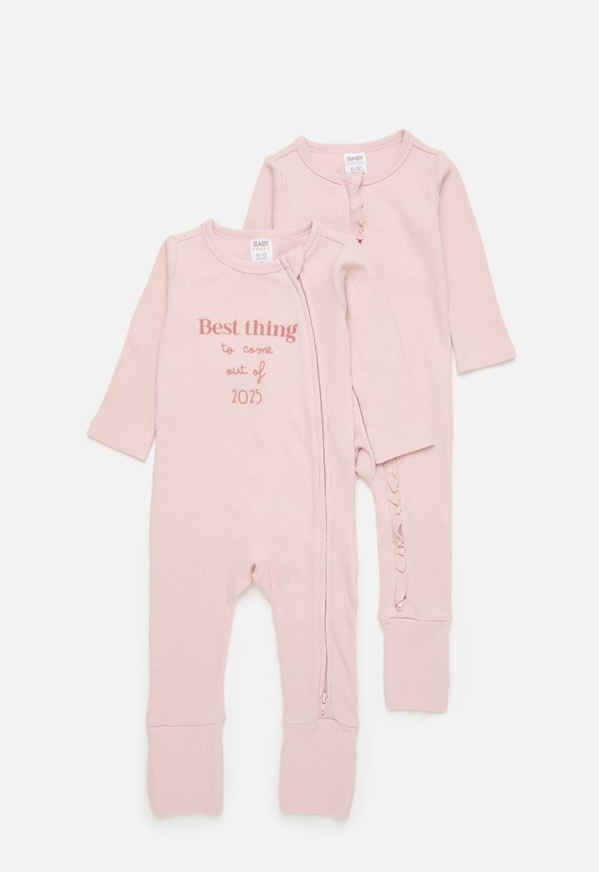 Cotton On - 2 pack organic pointelle zip romper - zephyr/best thing 2025 & zephyr