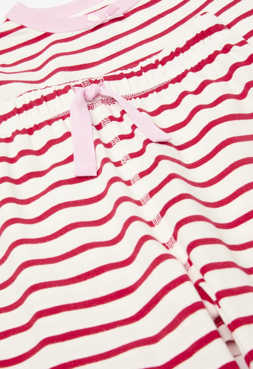 Cotton On - Ava long sleeve pyjama set - marian stripe vanilla/varsity red