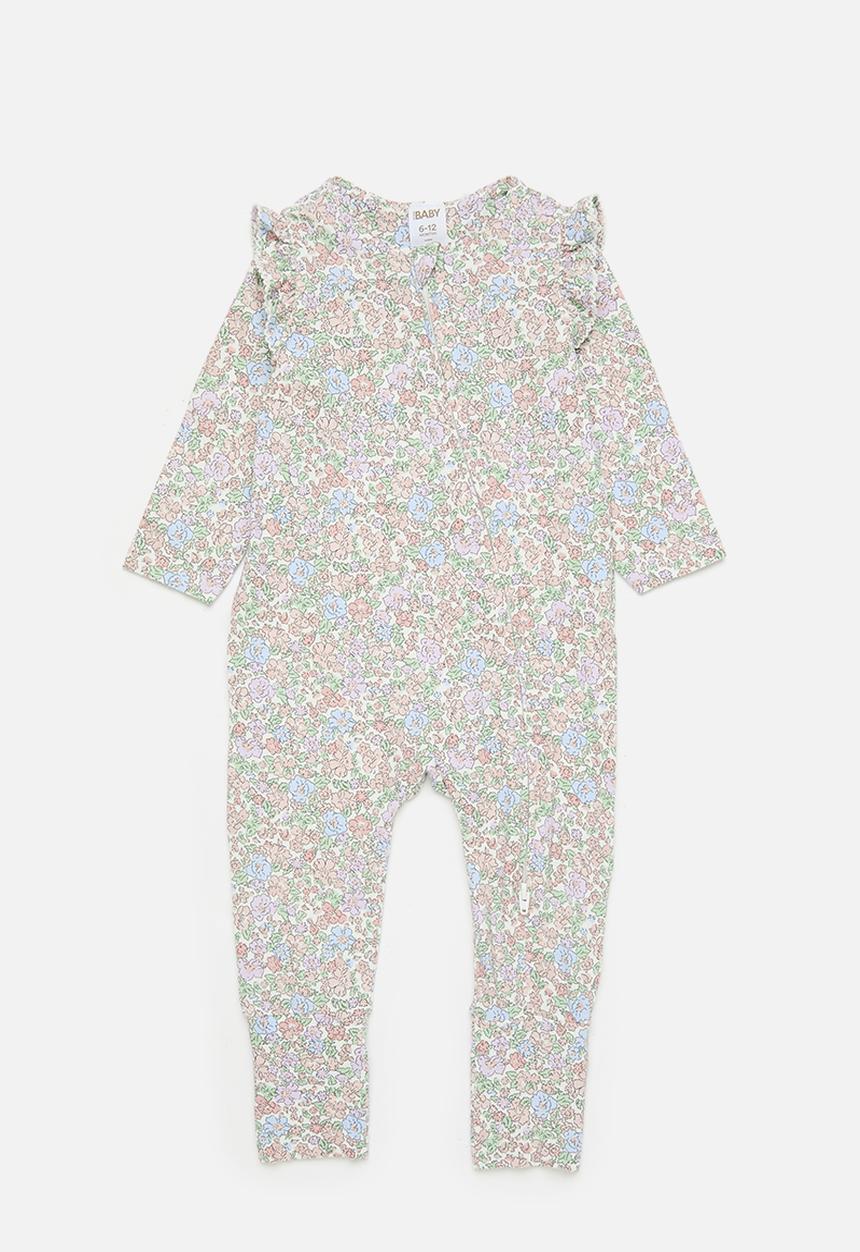 Cotton On - The long sleeve zip romper - vanilla/middleton floral