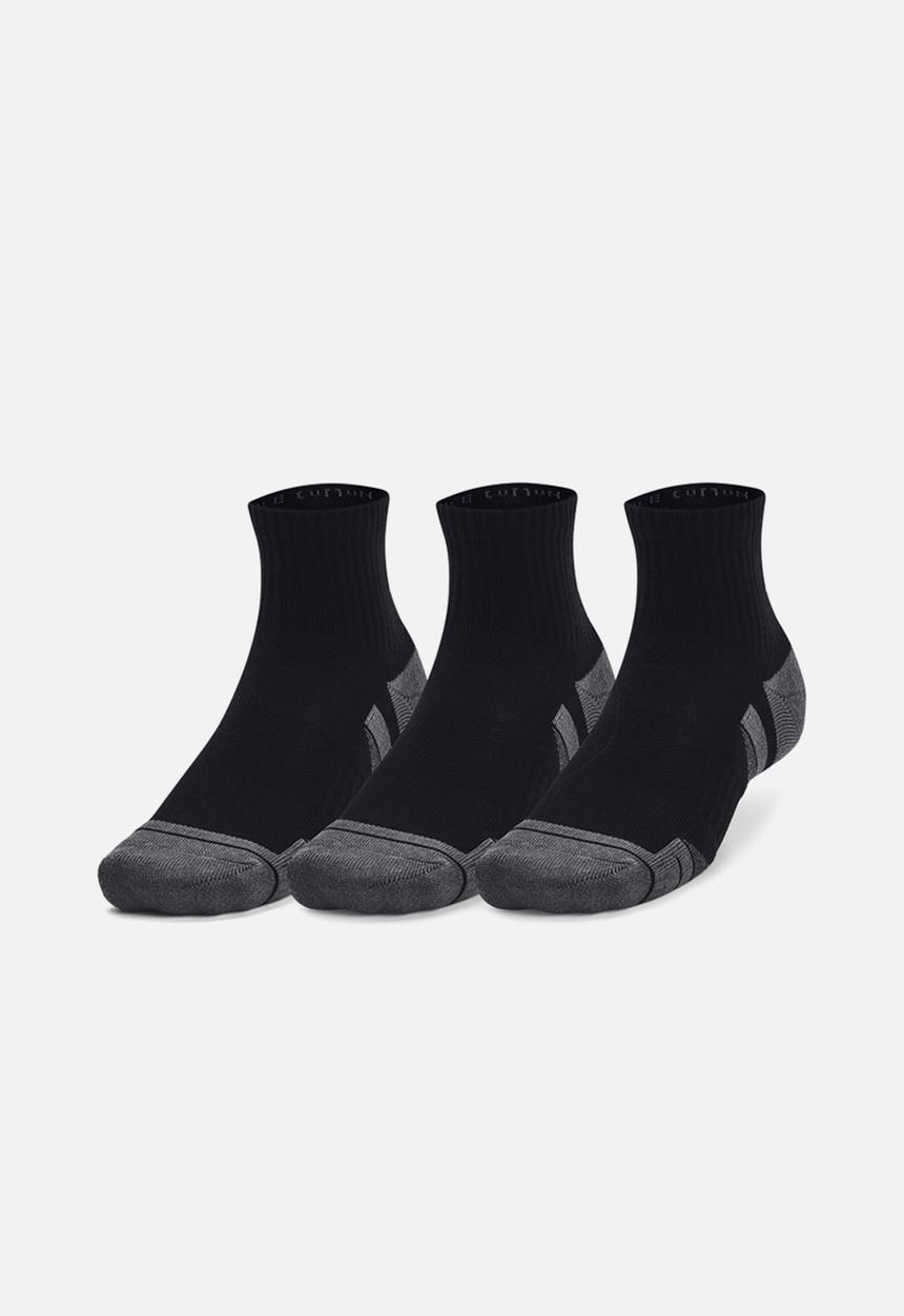 Under Armour - UA Performance Cotton 3 Pack Qtr - Black / Black / Pitch Gray