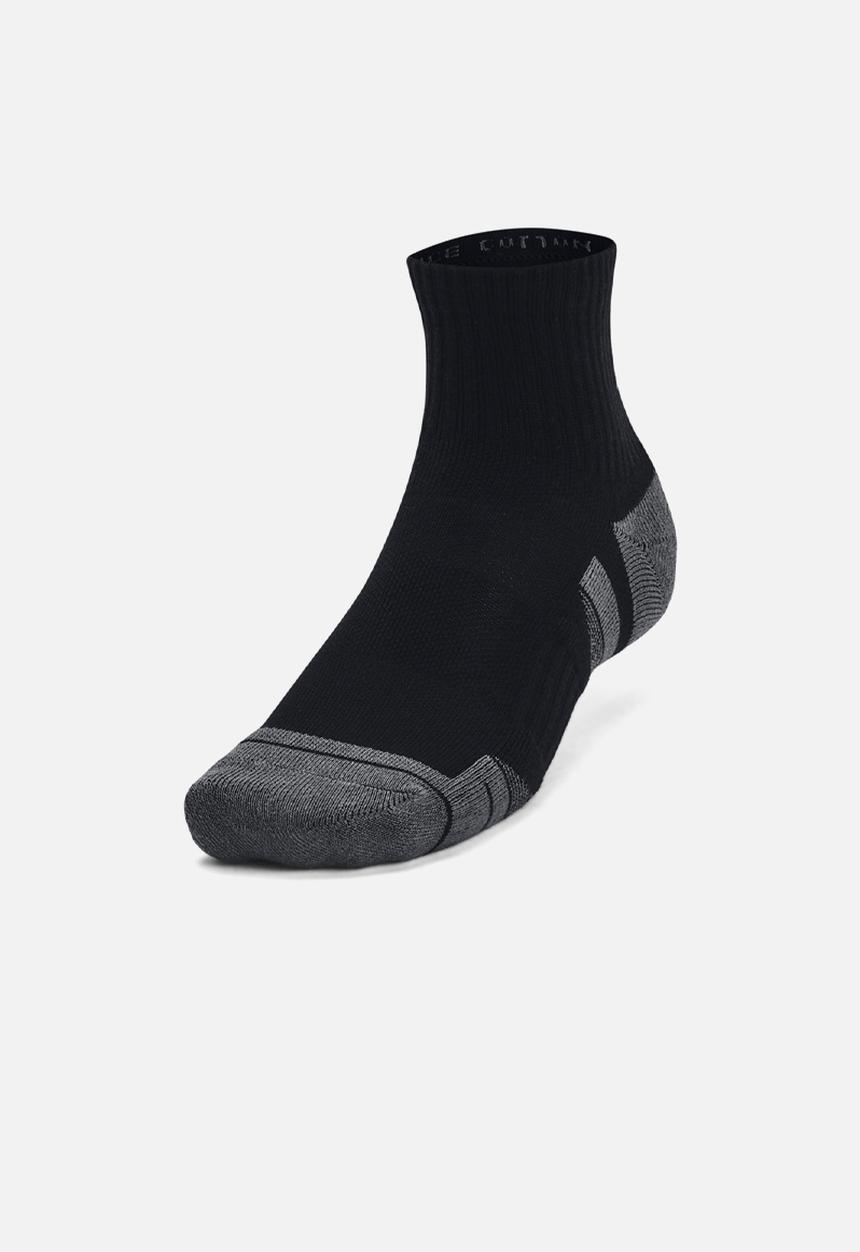 Under Armour - UA Performance Cotton 3 Pack Qtr - Black / Black / Pitch Gray