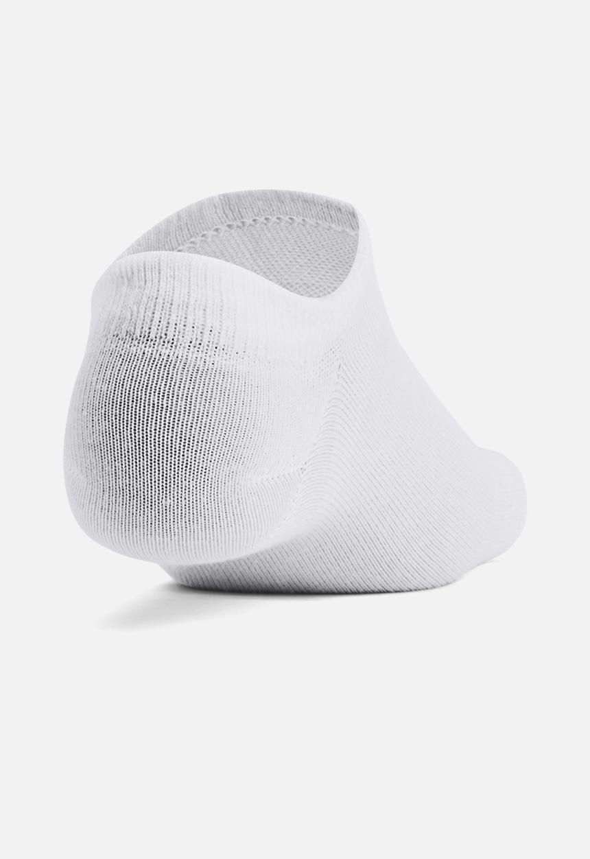 Under Armour - UA Essential No Show 6 Pack - White / White / Halo Gray