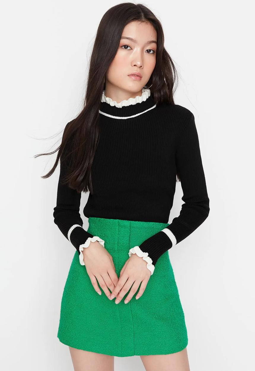 Trendyol - Colour block knitwear sweater - black