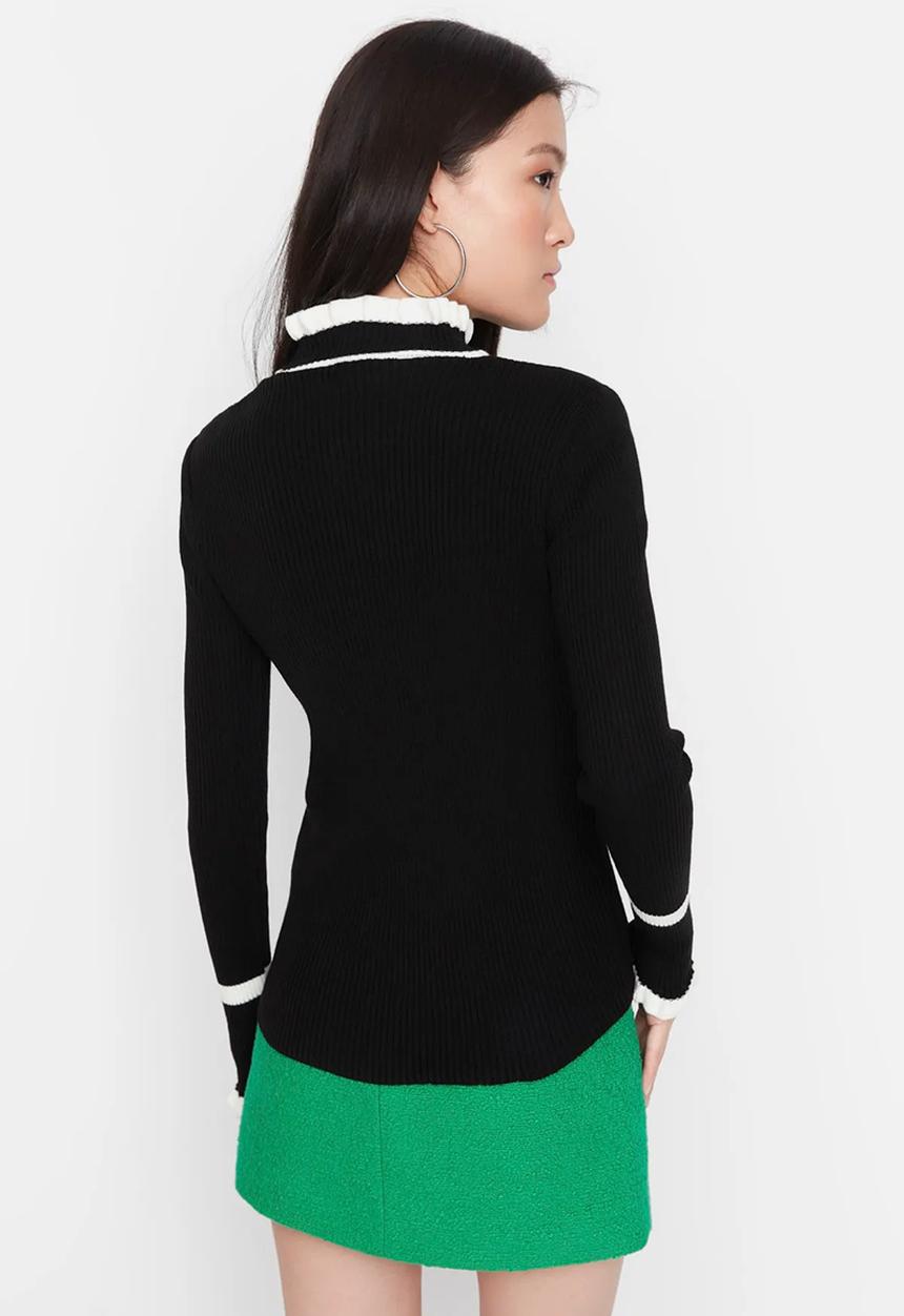 Trendyol - Colour block knitwear sweater - black