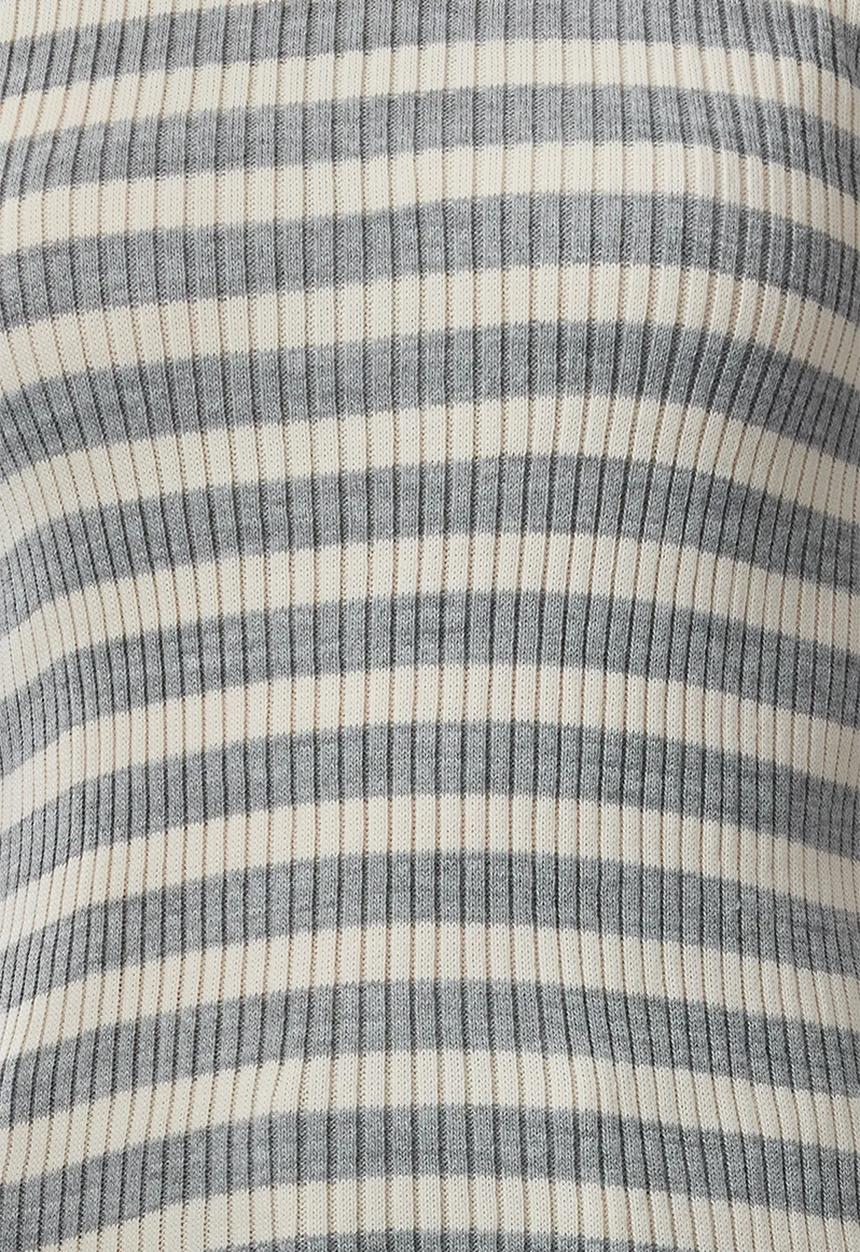 Trendyol - Grey basic striped knitted sweater
