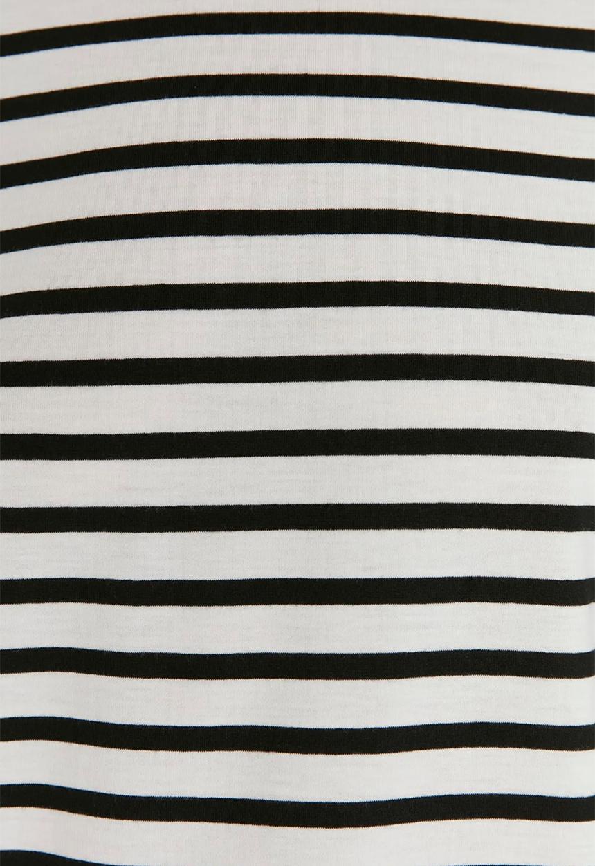Trendyol - Striped crew neck knitted t-shirt - white 