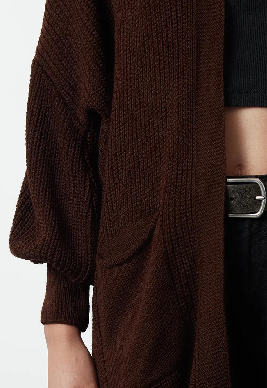 Trendyol - Brown Maxi Basic Knitwear Cardigan