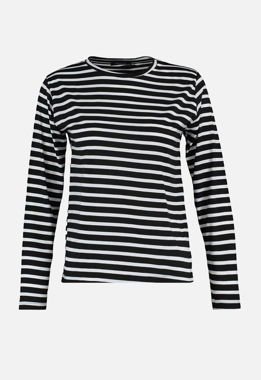 Trendyol - Striped crew neck Knitted t-shirt - black 