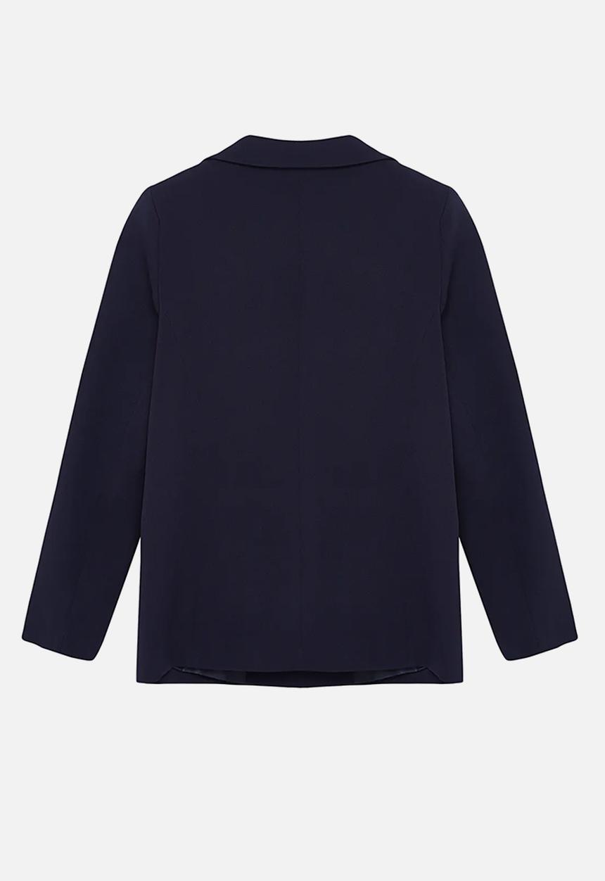 Trendyol - Dark Navy Blue Lined Double Breasted Woven Blazer Jacket