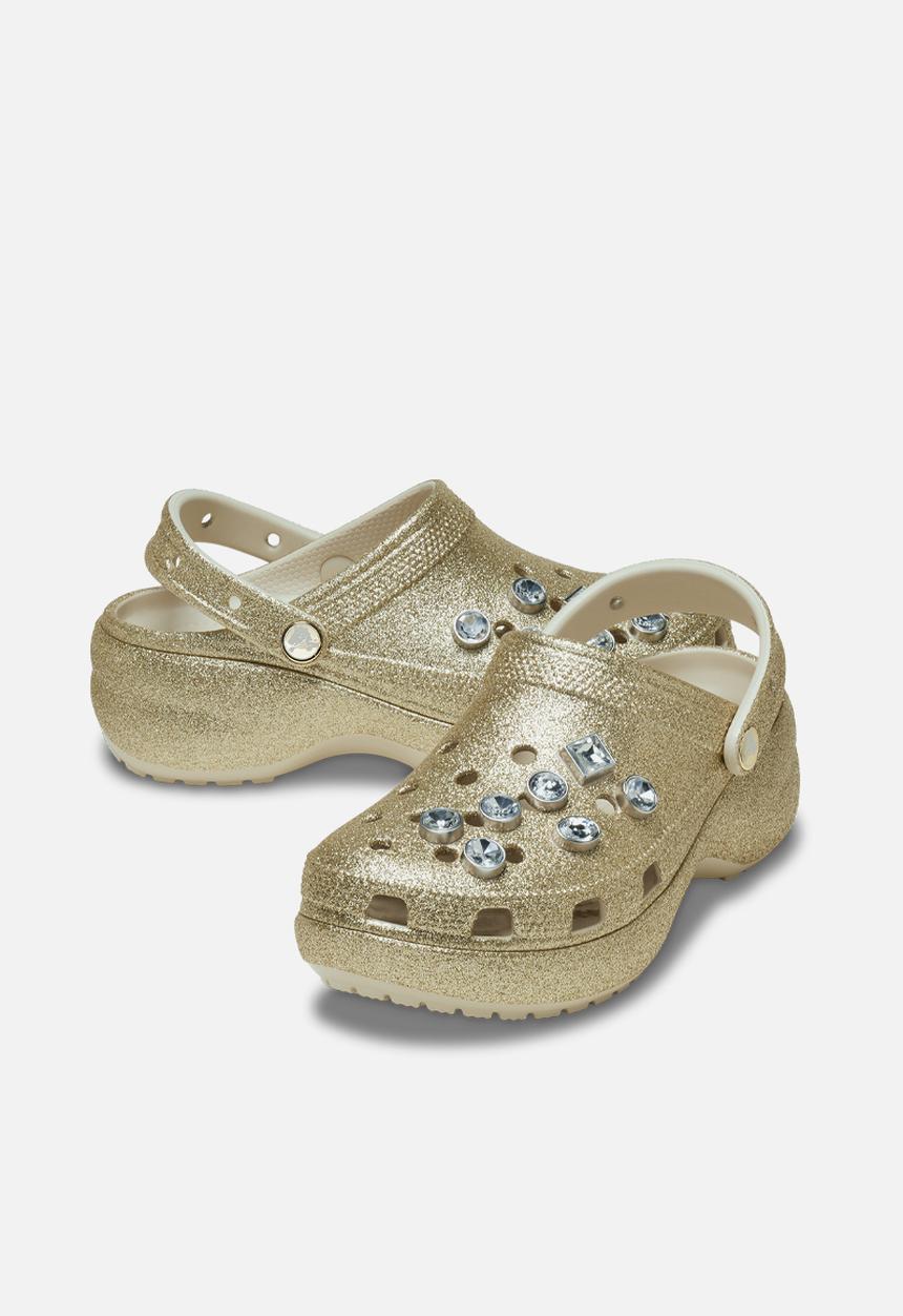 Crocs - Cls Platform Glitter Emb Clg W - Gold