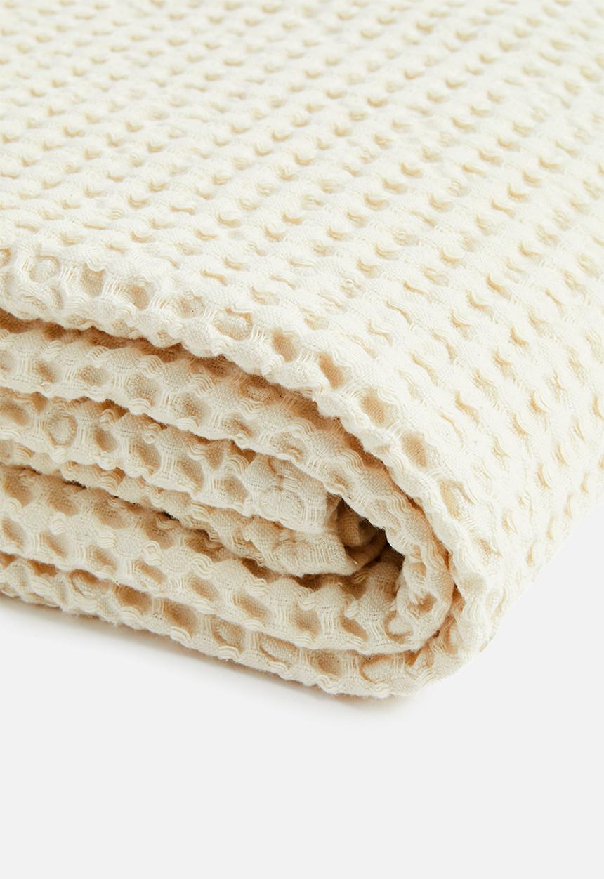 Sixth Floor - Cotton Waffle Stone Washed Throw - Natural