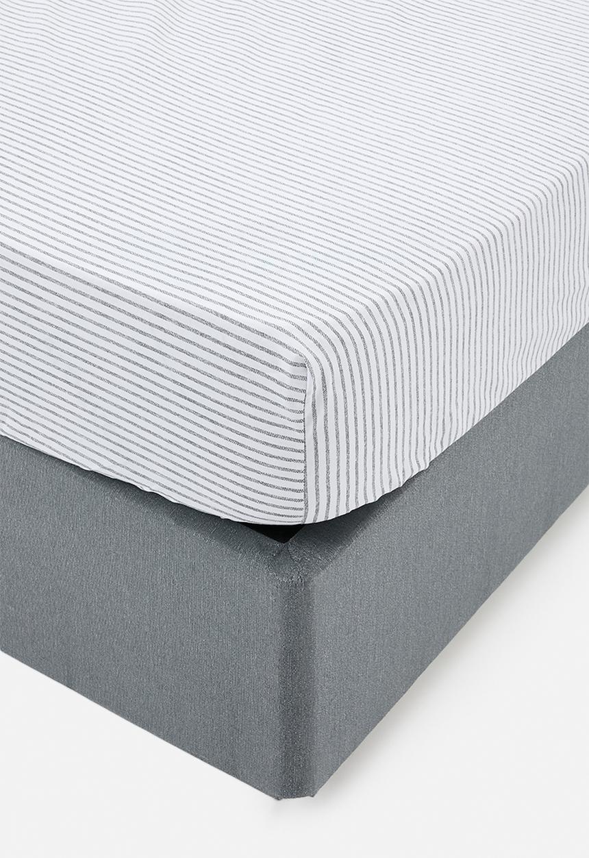 Sixth Floor - Contemporary Stripe Cotton Blend Bedding Set - Grey
