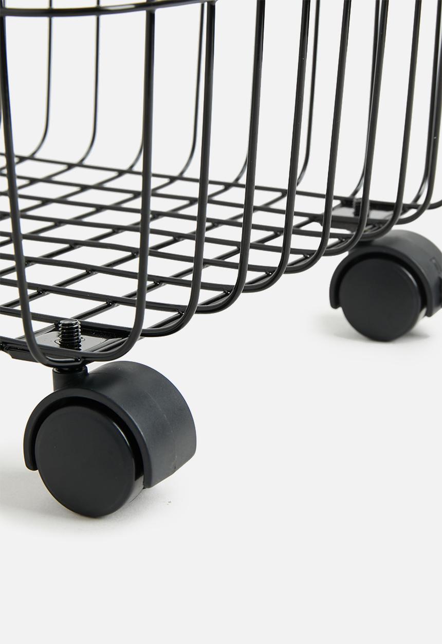 Yamazaki - Laundry basket on wheels - Black