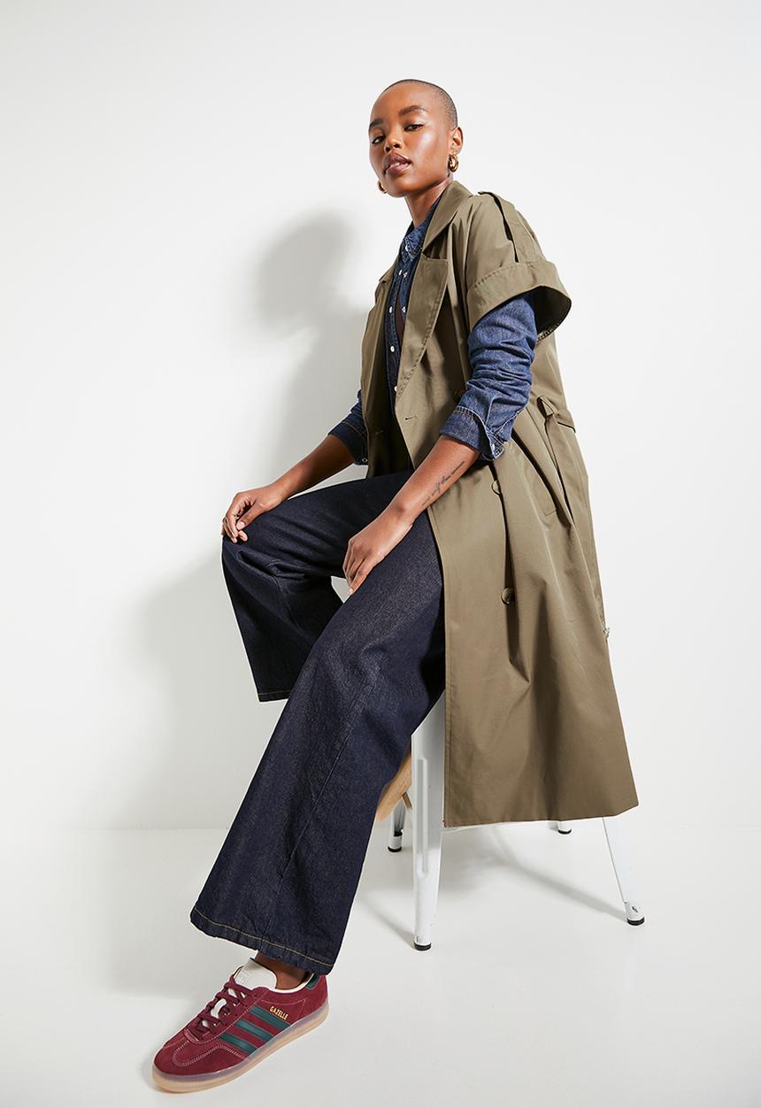 Superbalist - Grown on sleeve trench coat - camel