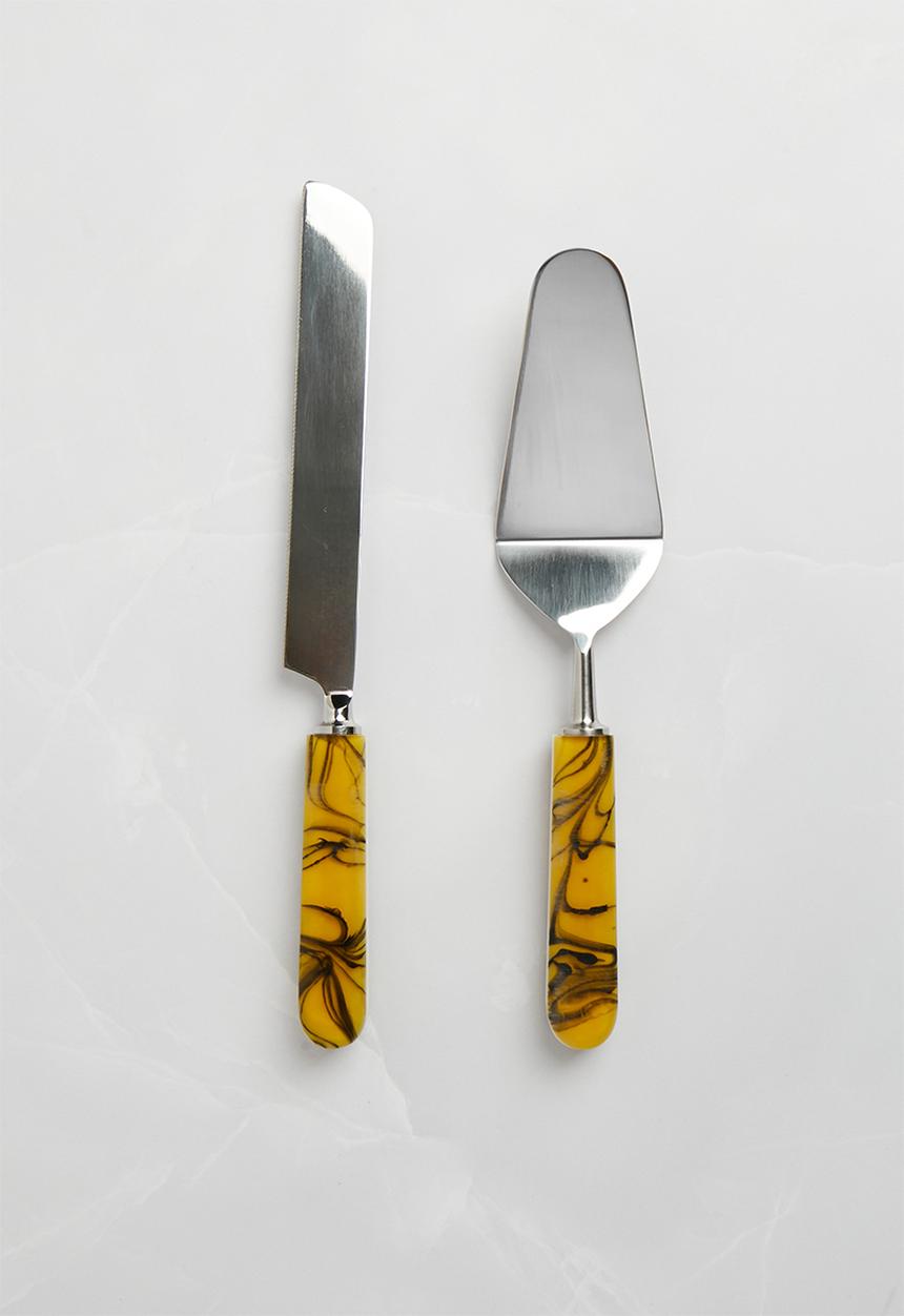 Sixth Floor - Tortoise cake server set of 2 - Brown