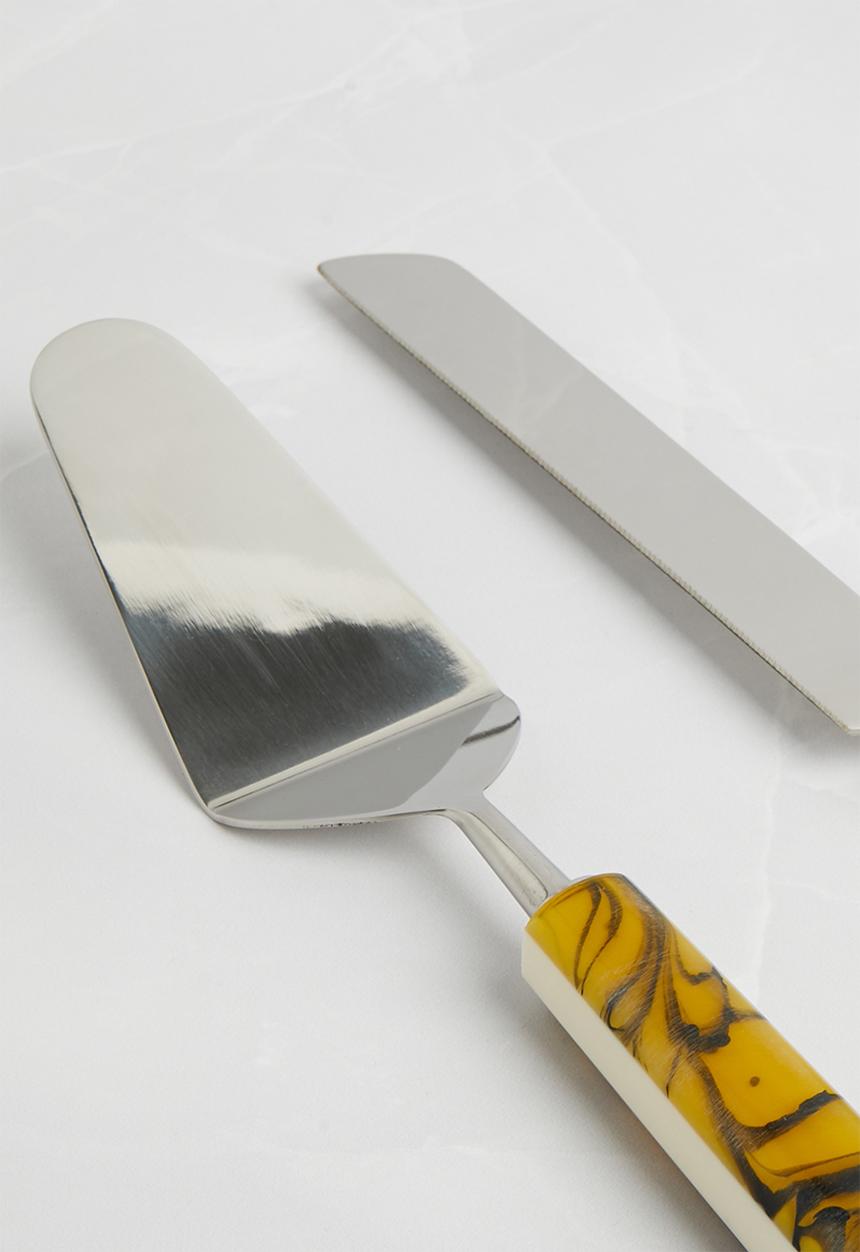 Sixth Floor - Tortoise cake server set of 2 - Brown