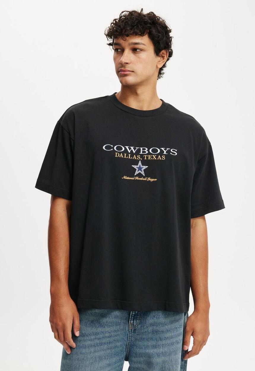 Cotton On - Box fit nfl t-shirt - lcn dal black/dallas - cowboys star