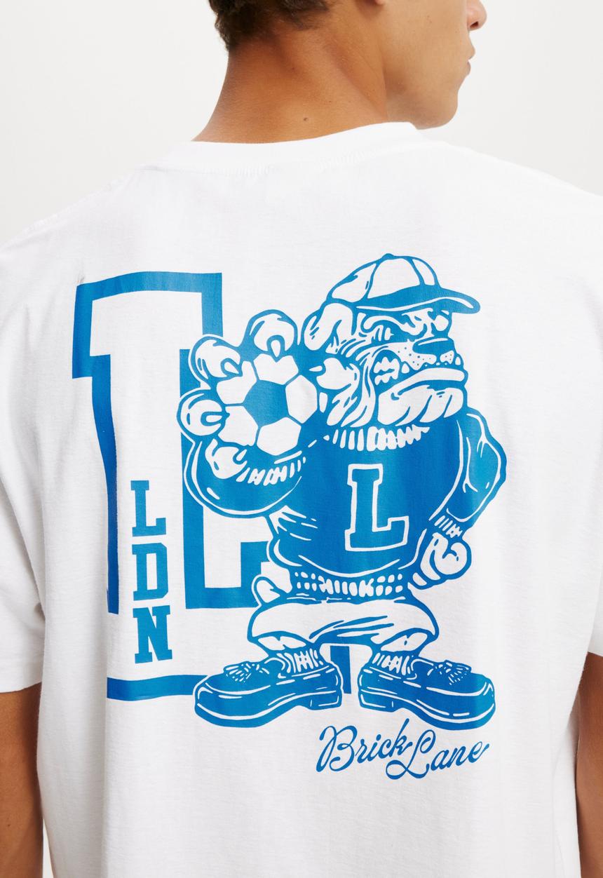 Cotton On - Cropped fit graphic T-shirt - white/ldn mascot