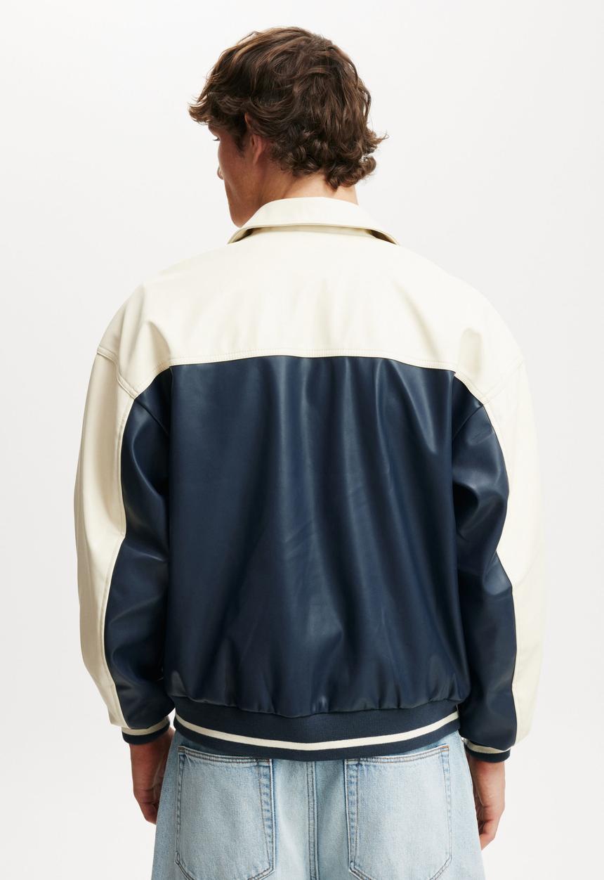Cotton On - Faux leather western jacket - vintage navy