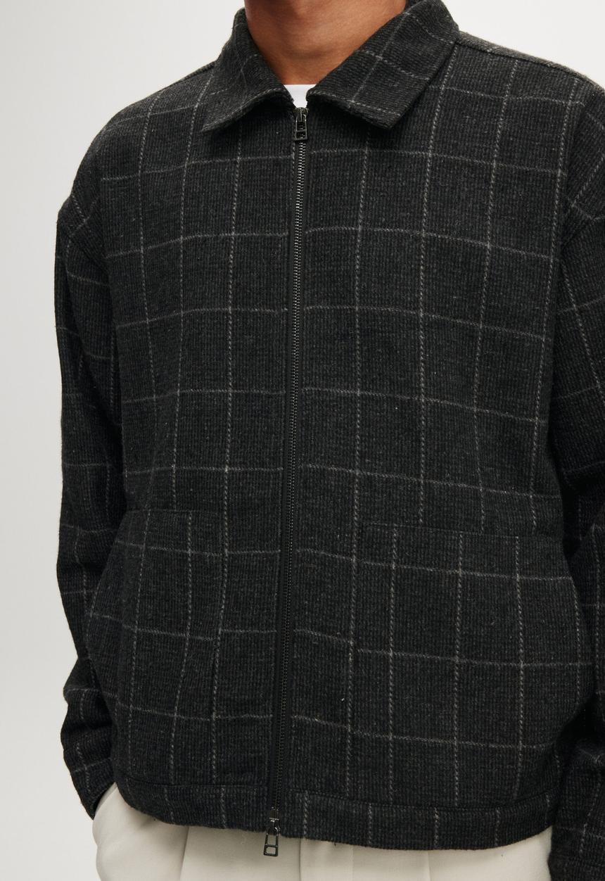 Cotton On - Harrington jacket - charcoal check