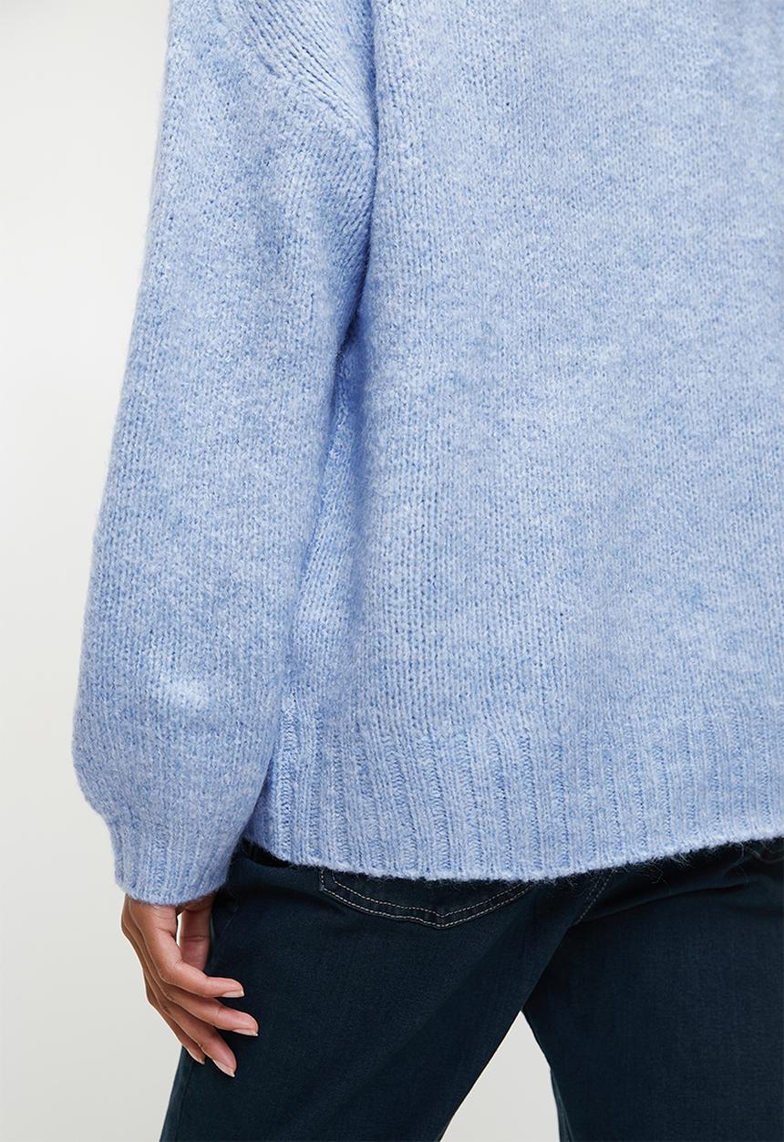 Cotton On - Luxe Crew Pullover - Dusk Blue Marle