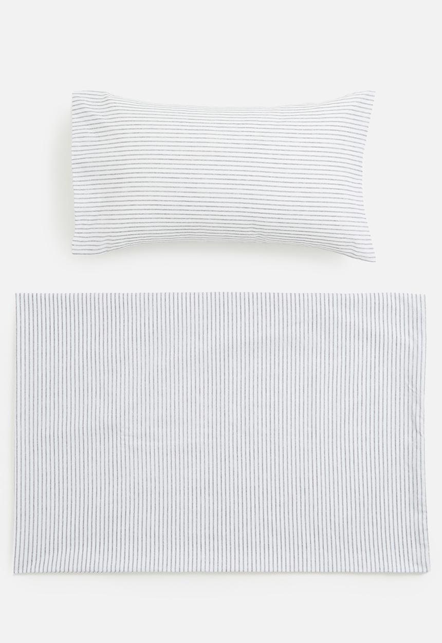 Sixth Floor - Contemporary Stripe Cotton Blend Bedding Set - Grey
