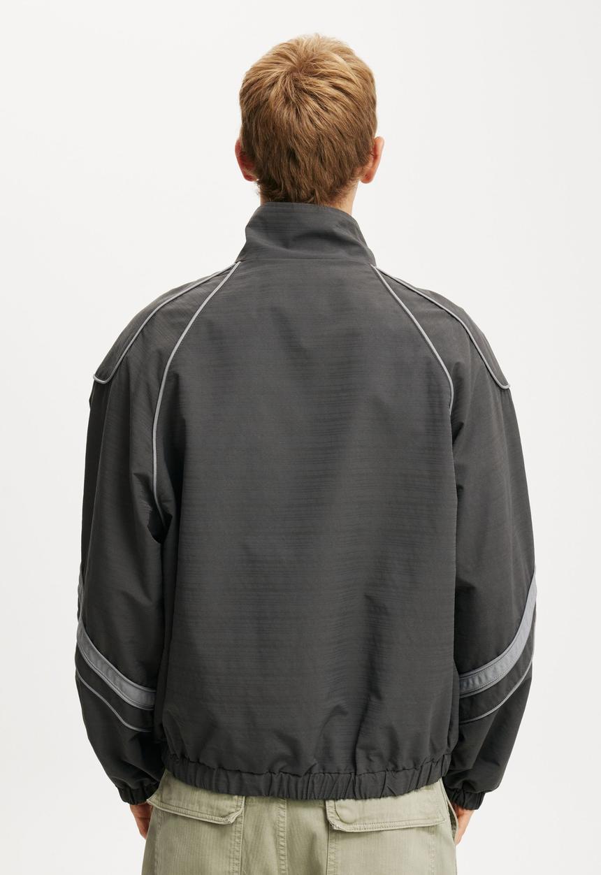 Cotton On - Panelled racer jacket - black / grey