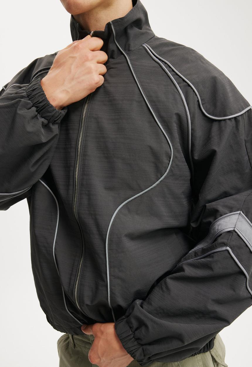 Cotton On - Panelled racer jacket - black / grey