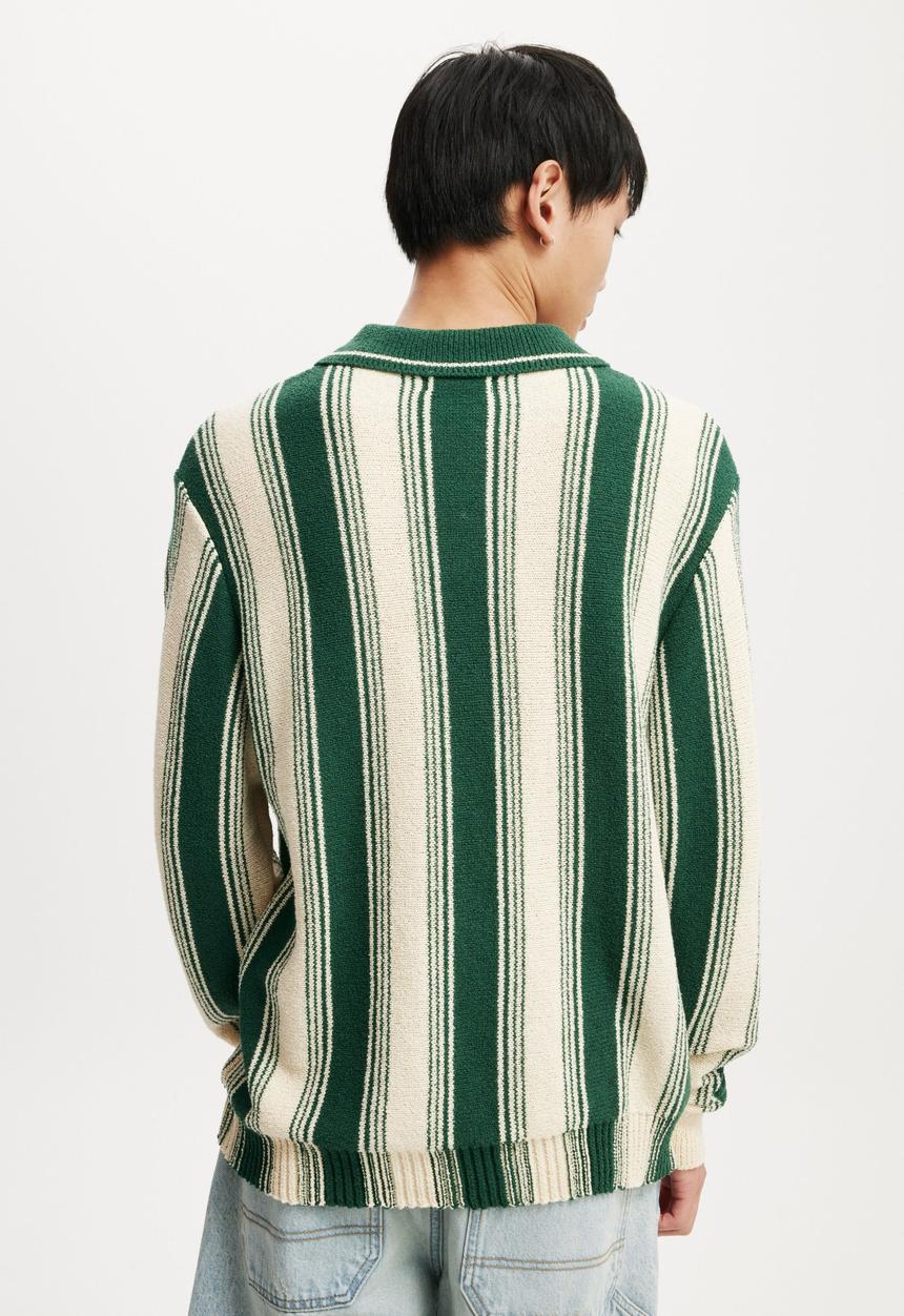 Cotton On - Rugby polo knit - teal stripe