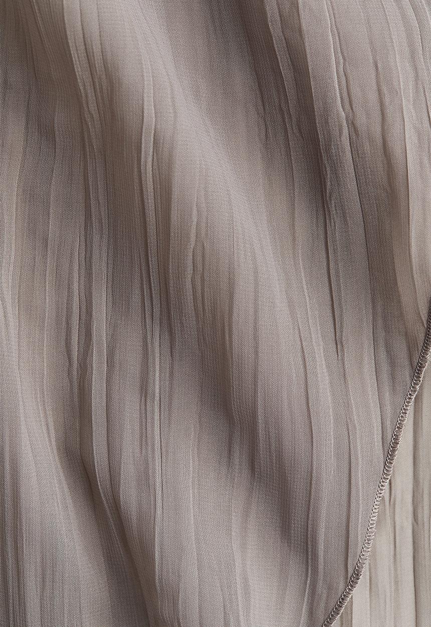 H&M - Overlock-detail crinkled top - grey