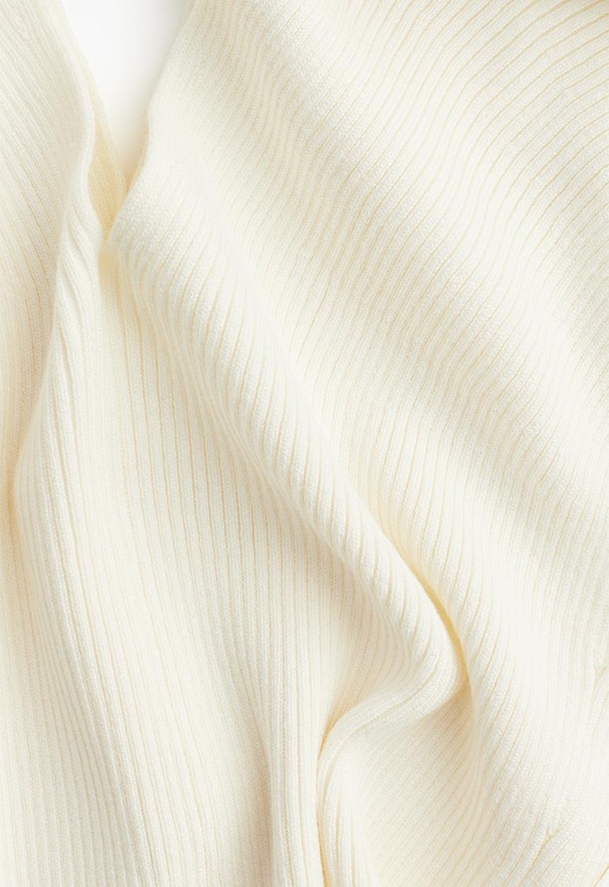 H&M - Rib-knit v-neck top - white