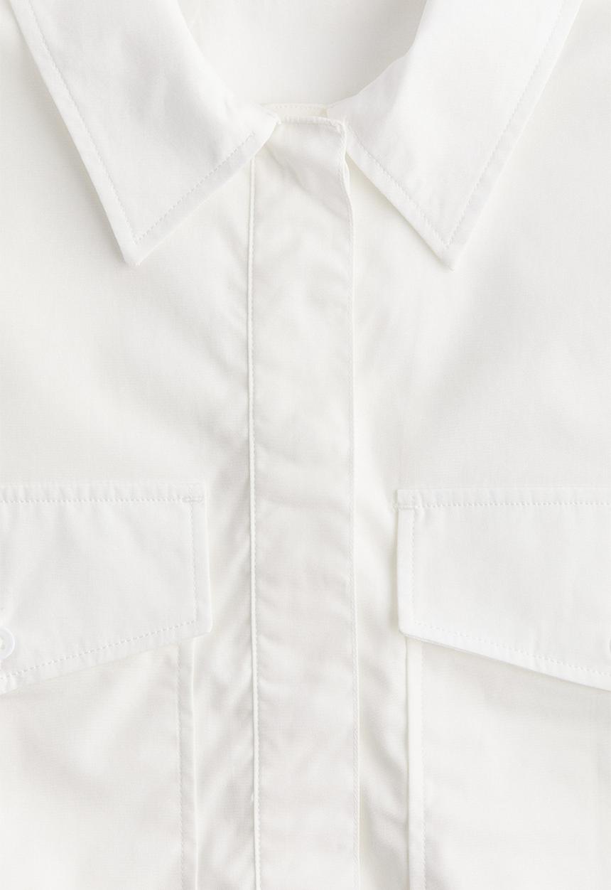 H&M - Cropped cargo shirt - white