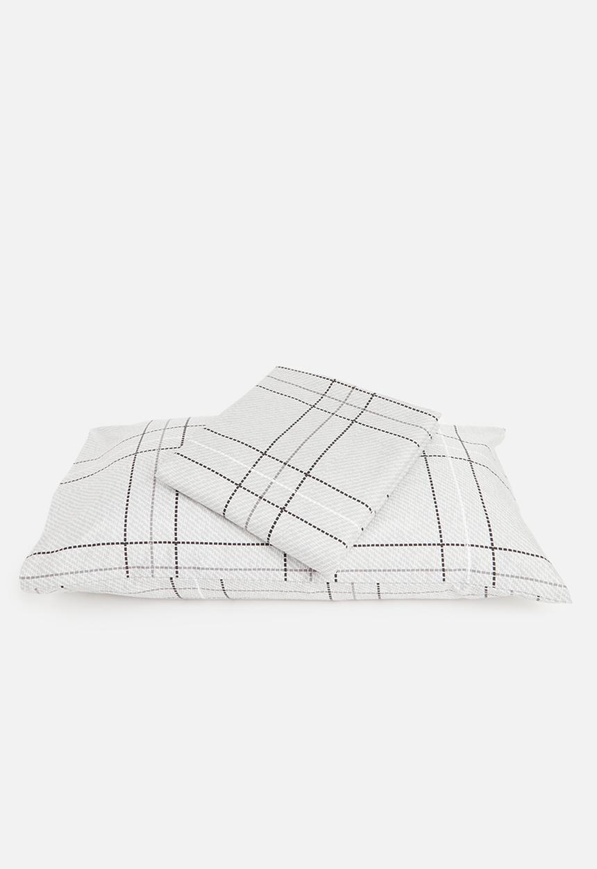 Sixth Floor - Dashed Check Super Soft Duvet Set - Grey