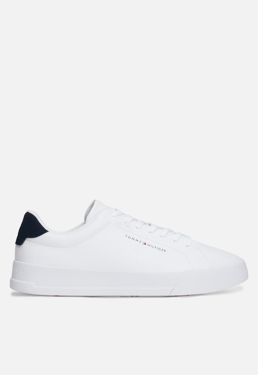 Tommy Hilfiger - TH Court Leather Grain Ess - White/Desert Sky
