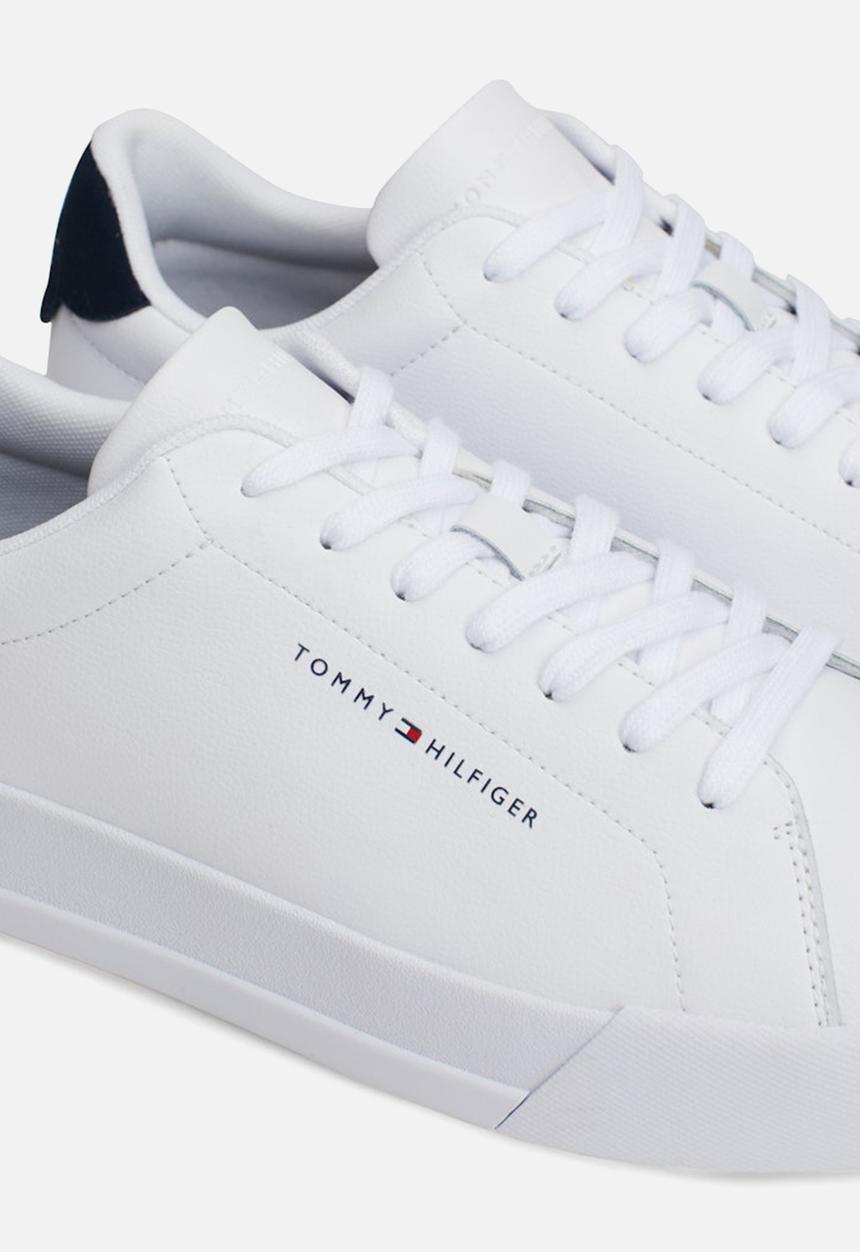 Tommy Hilfiger - TH Court Leather Grain Ess - White/Desert Sky
