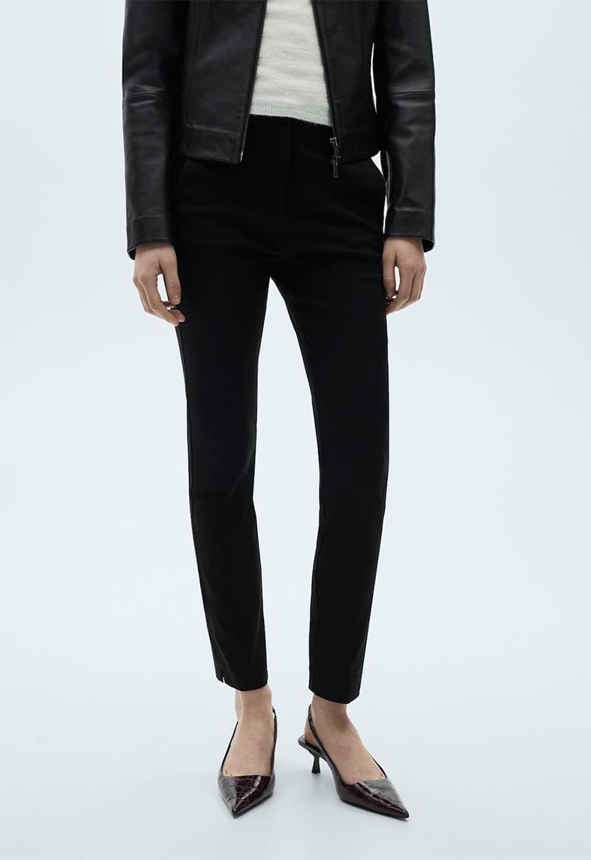 MANGO - Trousers Cola - Black